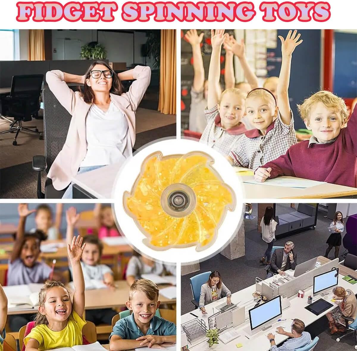 Fidget Spinners 8 Pcs for Kids and Adults Stress Relief Sensory Toys for Boys and Girls Fingertip Gyros for ADHD Autism for Kids Gifts (Fidget Toy 8pcs)
