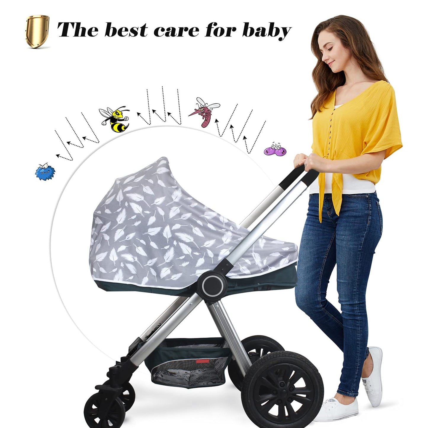 Baby Nursing Cover & Nursing Poncho - Multi Use Cover for Baby Car Seat Canopy, Shopping Cart Cover, Stroller Cover, 360° Full Privacy Breastfeeding Coverage, Baby Shower Gifts for Boy&Girl