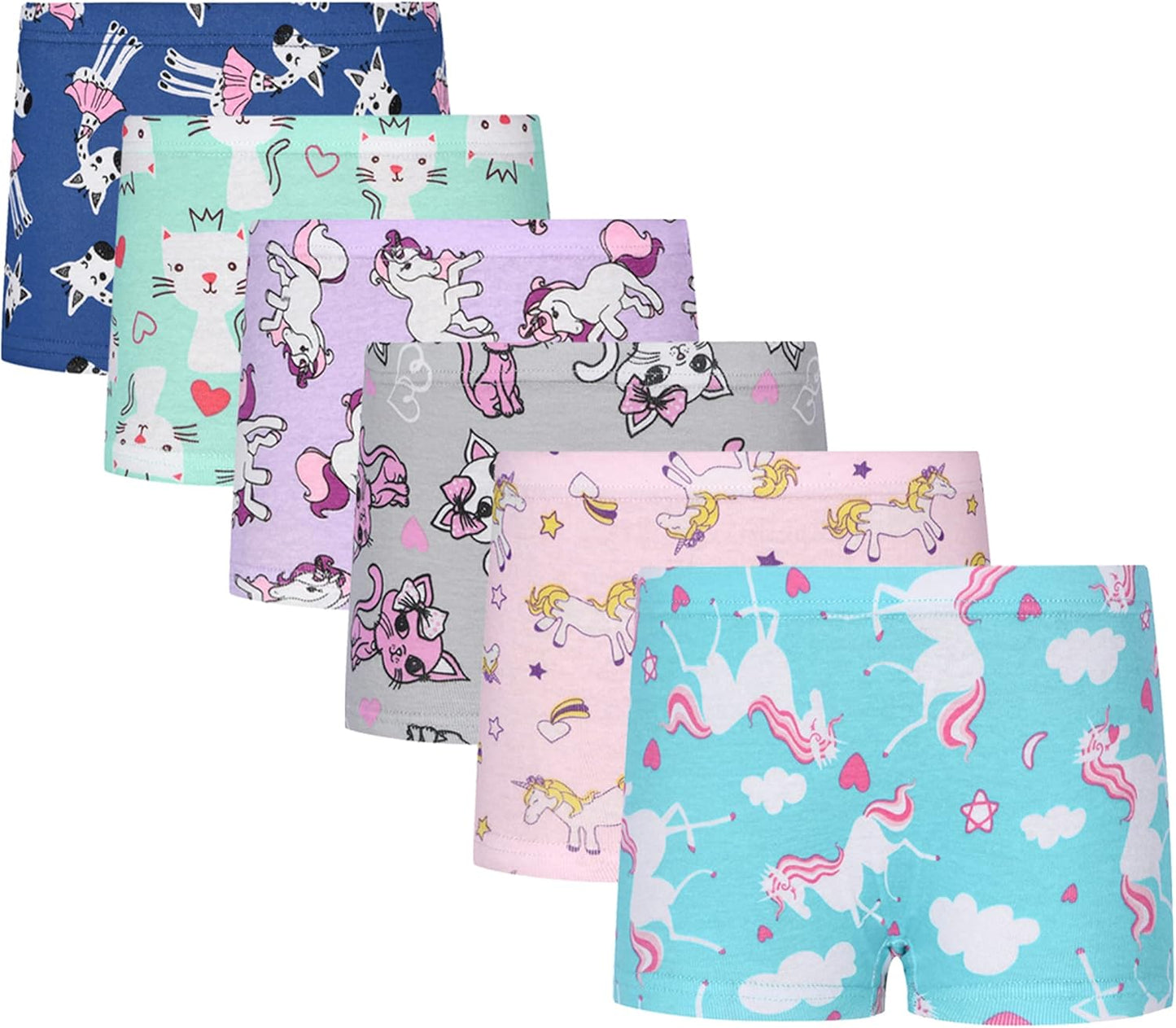 Cczmfeas Girls Hipster Cotton Underwear Boyshort Panties 6 Pack