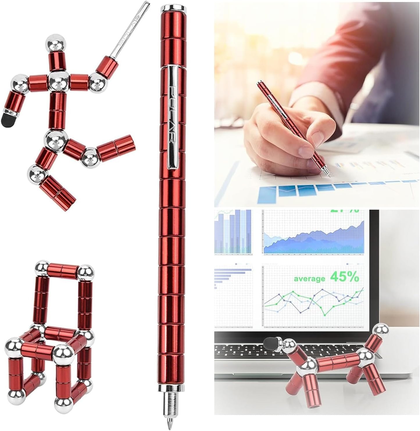 Fidget Pen,Magnetic Pen， Decompression Magnetic Fidget Toy Pen, Magnet Pen Fidget Toy Relieve Pressure Novel Toy Gifts for Kids or Friends! (Red)
