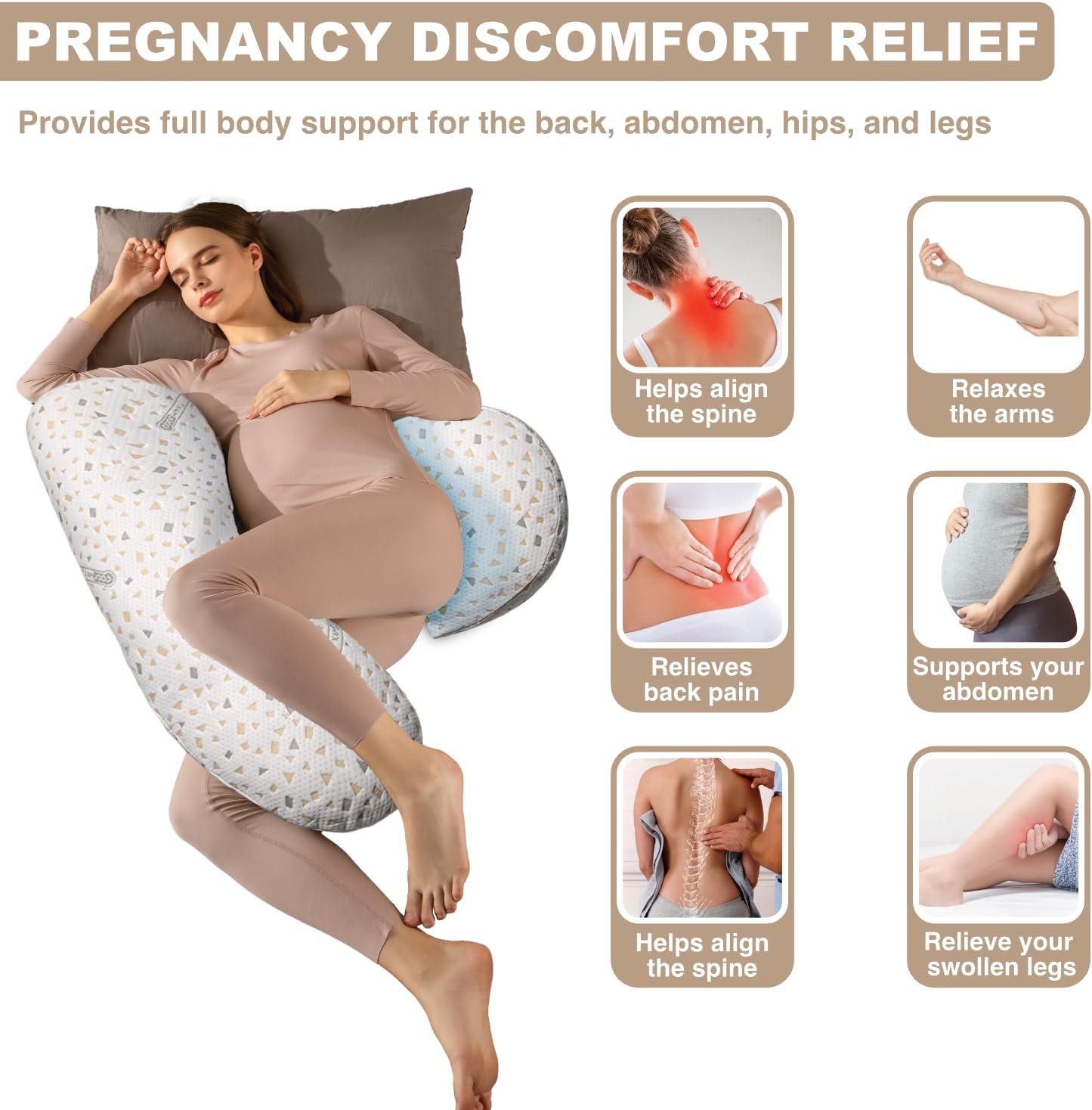 Pregnancy Pillows for Sleeping, Maternity Pillow for Pregnant Women, Support for Back, Legs, Belly, HIPS for Pregnant Women