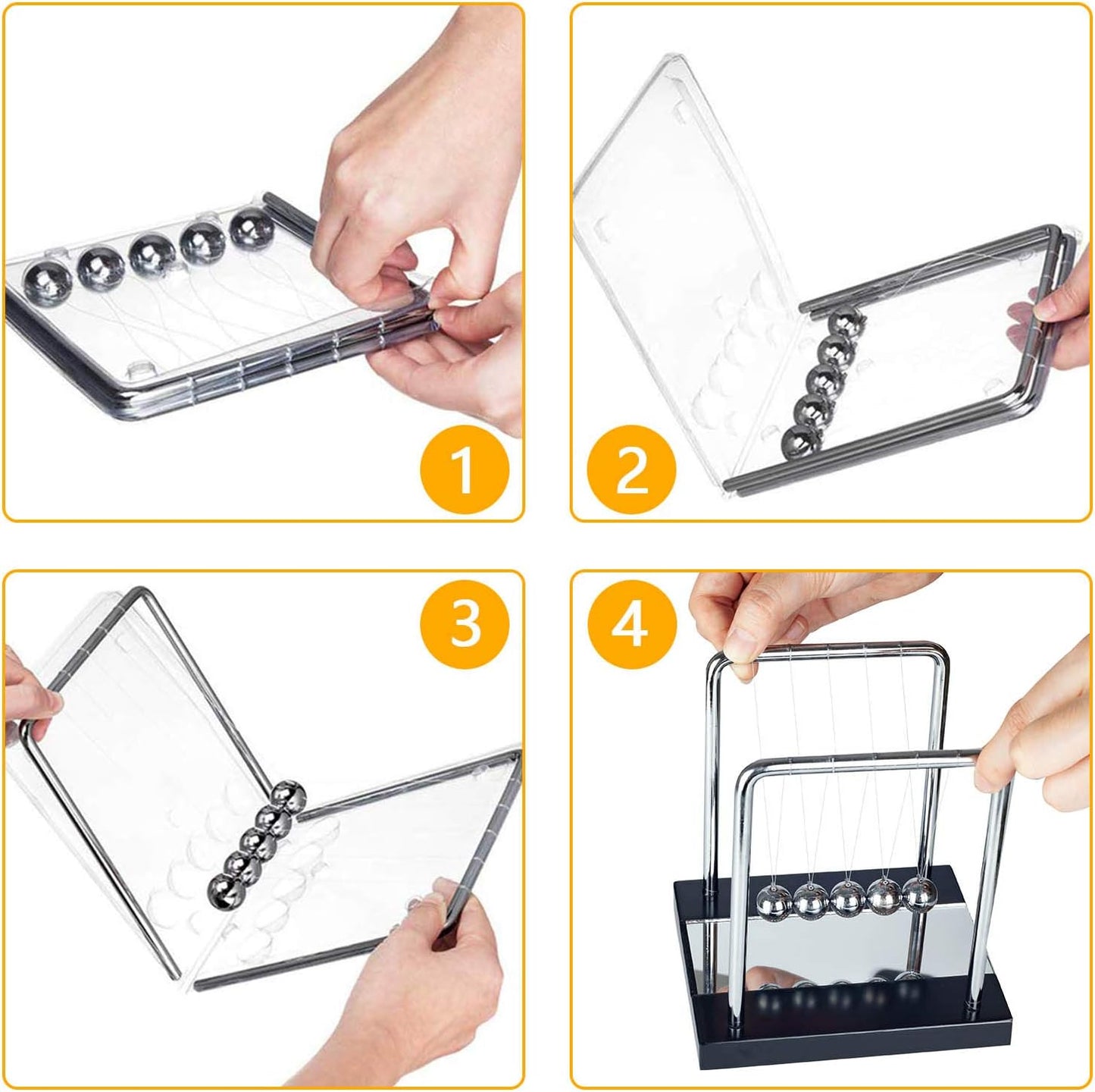 Newton's Cradle Desk Table Decor Metal Pendulum Ball Newton Ball Physics Science Pendulum Steel Balance Ball for Office Physics Teacher Toys