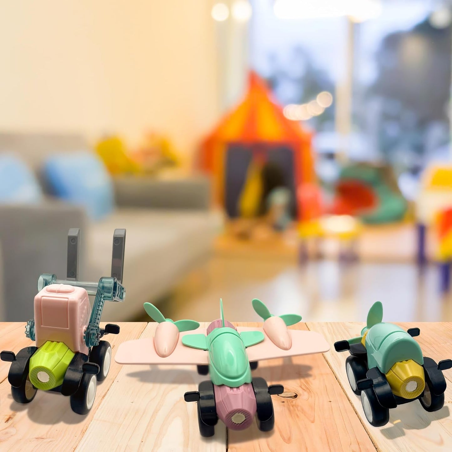 MAGMEN Mini Movers: Magnetic Blocks Building Set - Build Cars, Trucks, Planes & More! Fun & Imaginative STEM Learning Toys (79 pcs) for Kids Ages 3