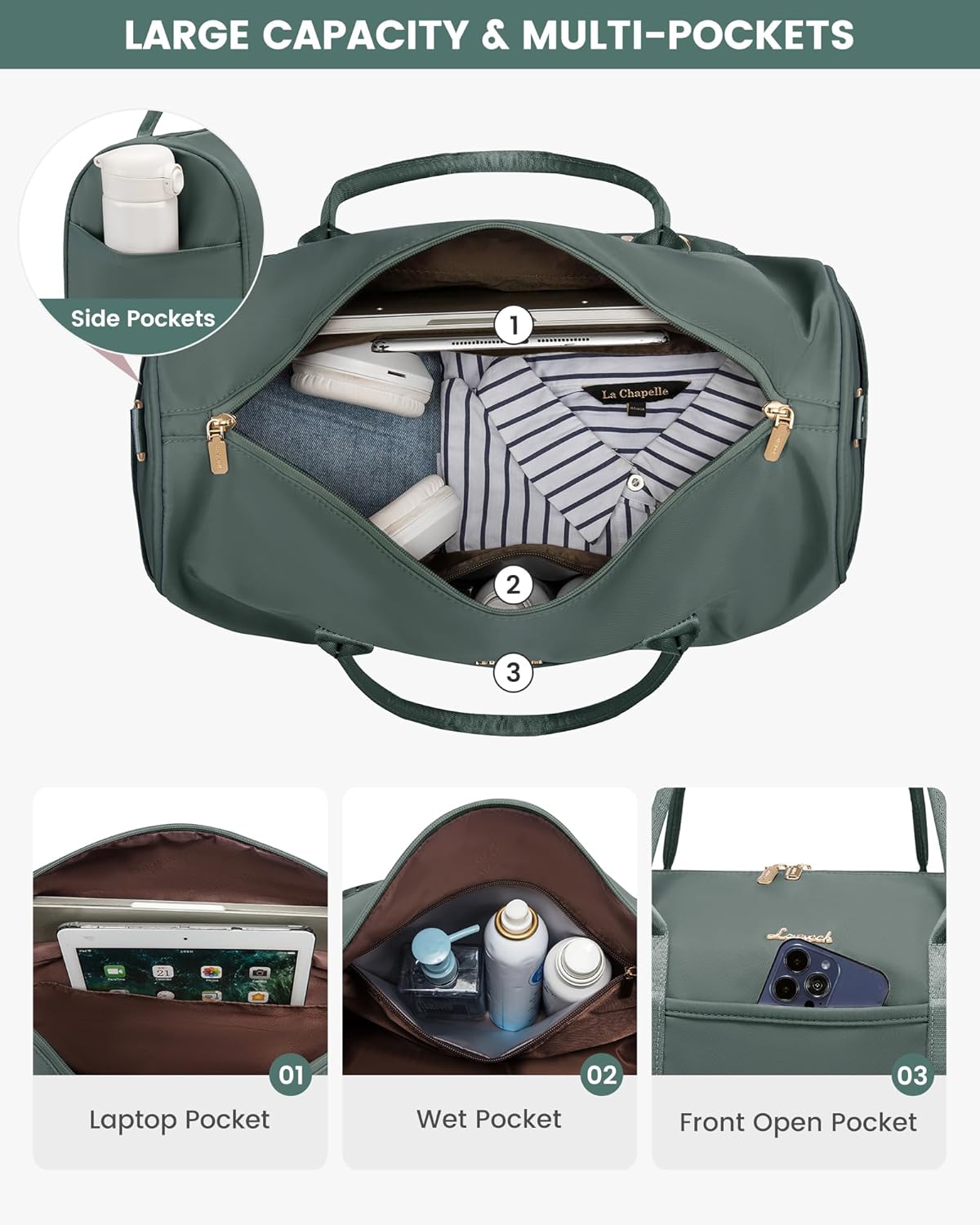 LOVEVOOK Travel Bag,Weekender Bag for Women Travel Duffle Bag with Shoe Compartment,Carry on Overnight Bag with Wet Pocket,Gym Yoga Duffel Bag,Hospital Bags for Labor and Delivery,3 Pcs Set