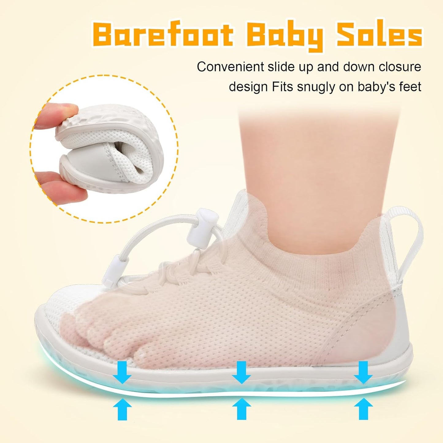 FEETCITY Baby Shoes Boys Girls First Walking Shoes Lightweight Infant Sneakers Slip On Shoe