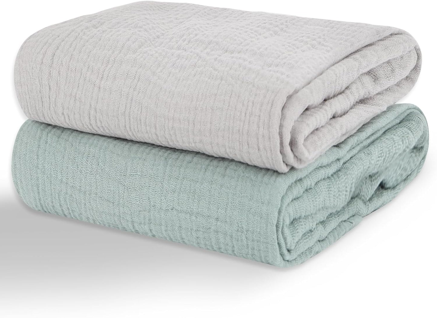 Muslin Swaddle Blankets for Newborns, 2 Pack 100% Cotton Receiving Blankets, Soft and Breathable Baby Swaddles, Large 40 x 40 Inches, Baby Essentials for Boys and Girls, Shower Gift