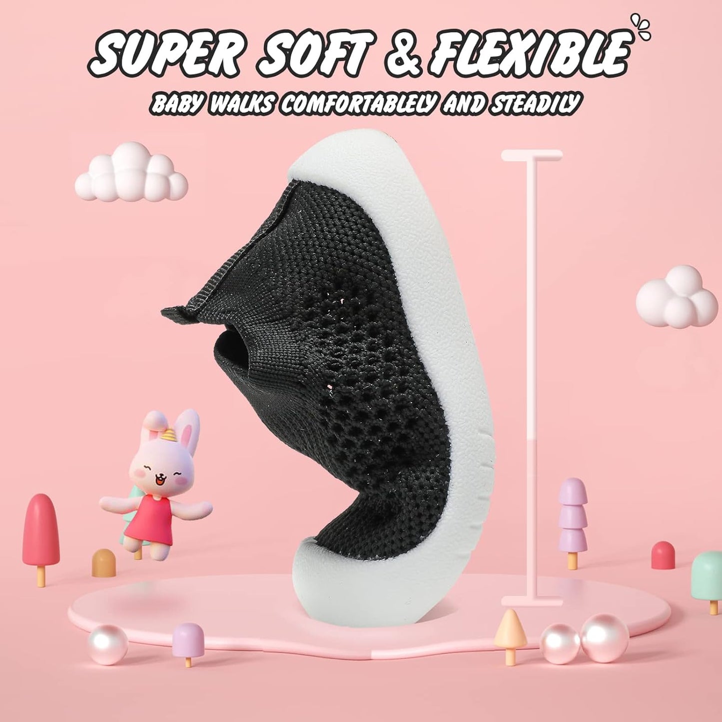 Charrost Toddler Baby Girl Boy First Walking Shoes Checkered Sneakers Sizes 3/4/5/6/7/8T. Soft, Cute,Flexible for First Walkers. Non-Slip, Slip On, Wide Toe Box Indoors Outdoors