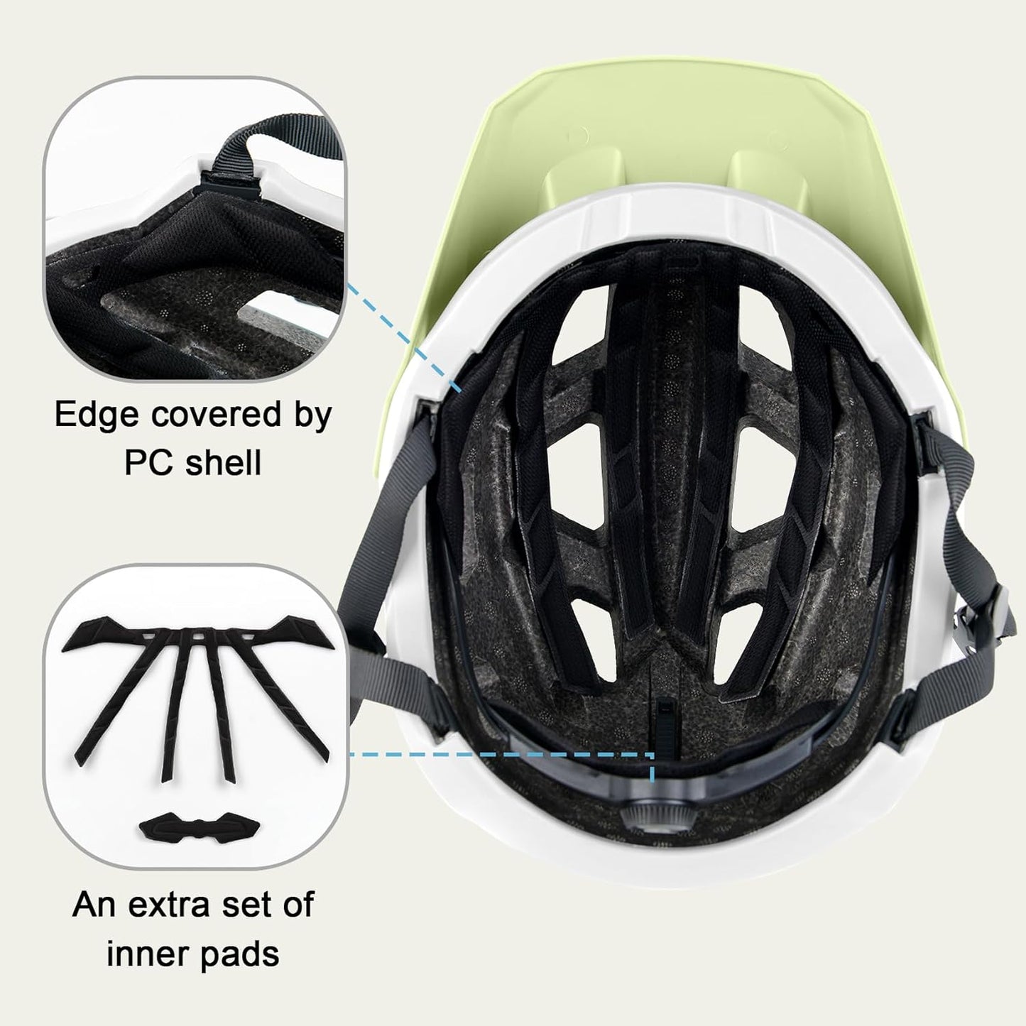 Bike Helmet for Adult & Youth, Lightweight MTB Helmet with Adjustable Visor for Mountain/Road Cycling, 2 Sizes for Men Women Boys Girls