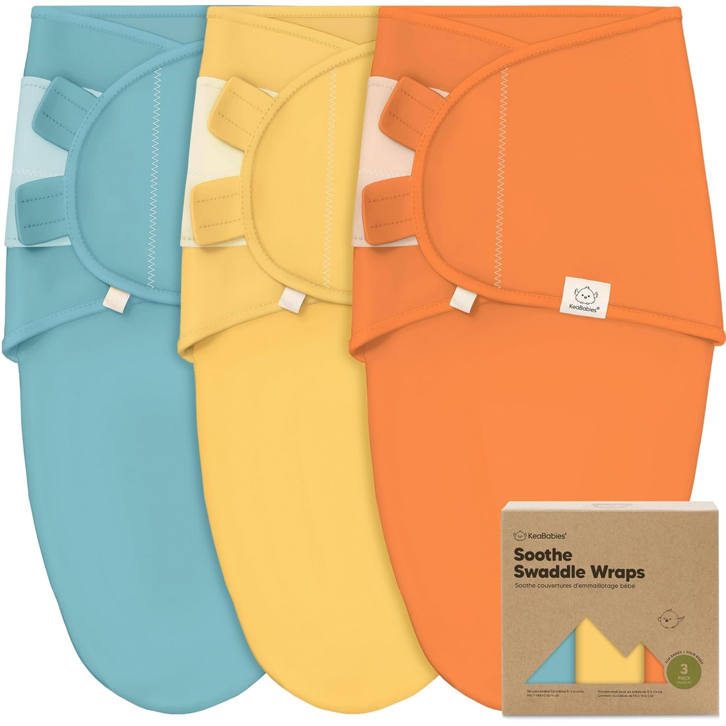 3-Pack Organic Baby Swaddle Sleep Sacks - Swaddles for Newborns, Infant 0-3 Months, Baby Girls, Boys, Soft & Snug Newborn Sleep Sack, Nursery Swaddling Blankets (Valiant)