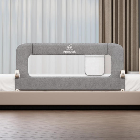Upgraded Bed Rails for Toddlers with U-Shape Base,47" Toddler Bed Rails with More Stable and Secure,Suitable for Twin,Full,Queen Size Bed,High/Low Mattresses, Box/Platform Bed(Gray)
