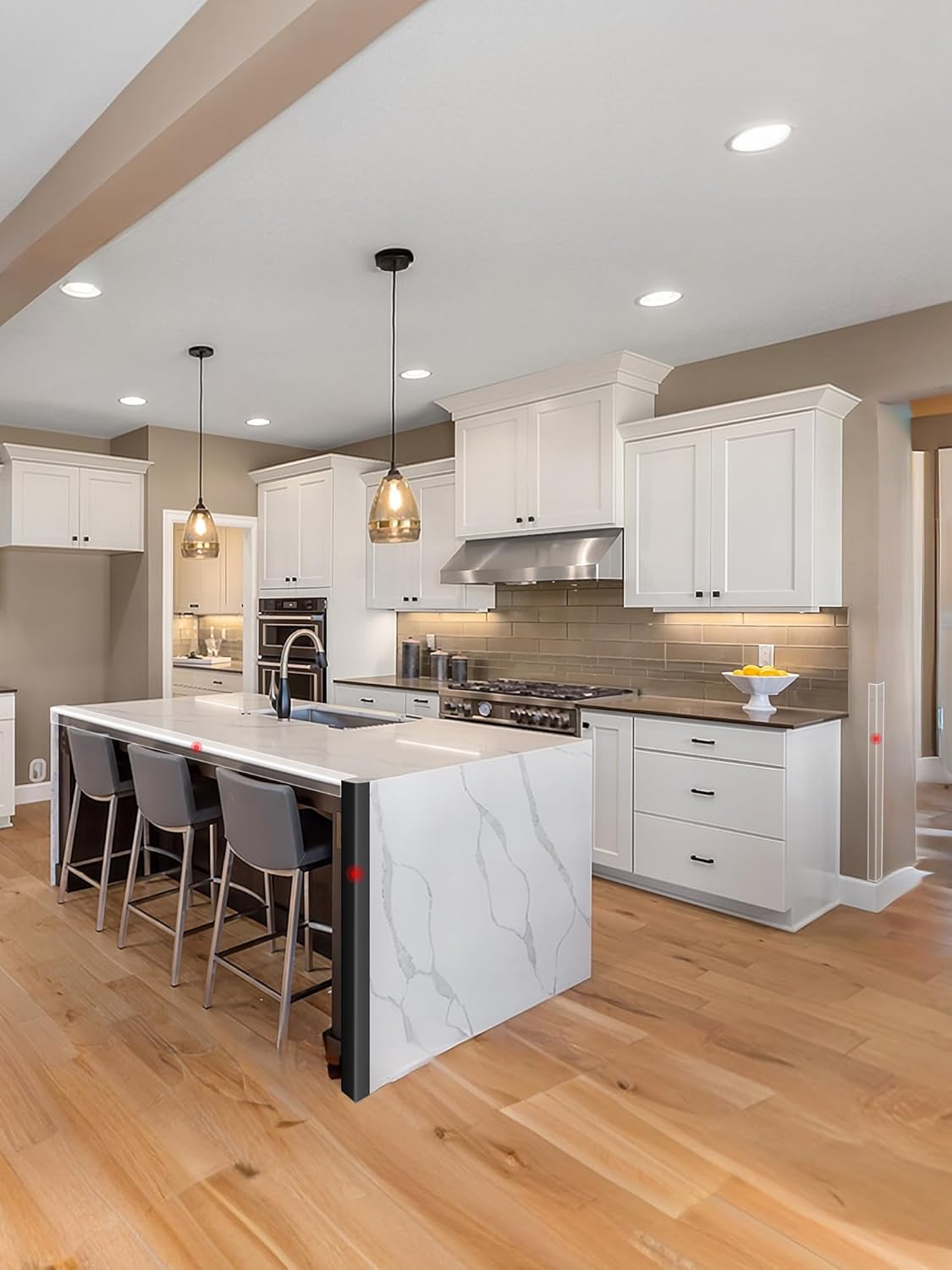 MONOID Wall Corner Protector, 2 PCS Furniture Edge Protection, PC Anti-Bump Guards Avoid Scratching Corner Trim for Door Frame, Table, Countertop, Stair, Self-Adhesive, White, 1.97IN×35.43IN/5CM×90CM