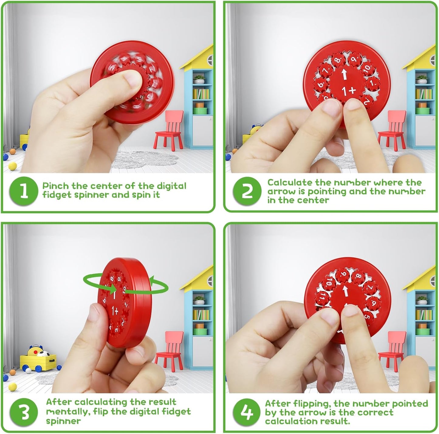 Math Fidget Spinners,This is for All The Stimmers,Math Facts Fidget Spinners Toy for Who are Learning Math Add,Subtract,Division and Multiplication on One Fidget(18pcs)