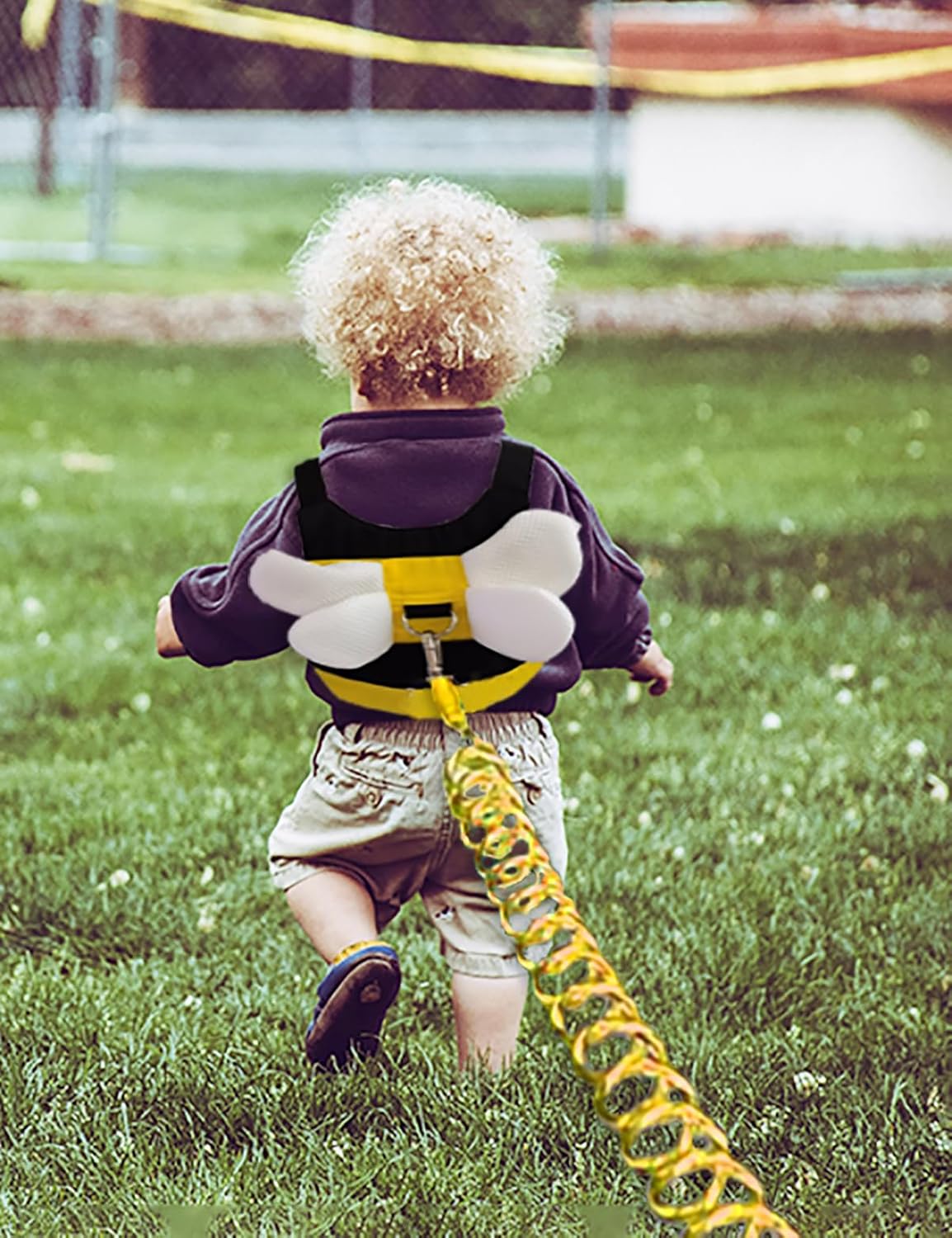 Toddler Harness with Anti Lost Wrist Link - Cute Children Leashes, Yellow Bees Baby Traction Safety Rope Leash with Key Lock Design, for Boys/Girls Walking Assistant