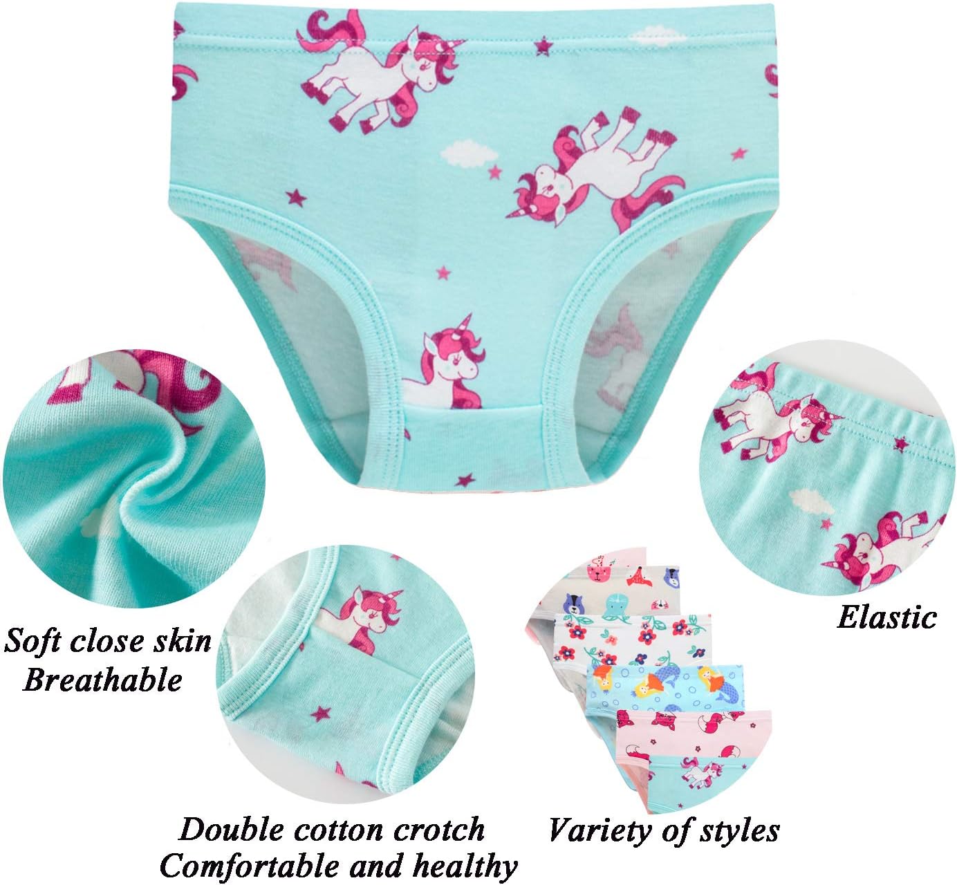 Boboking Soft Cotton Underwear Toddler Girls'Briefs Soft Undies