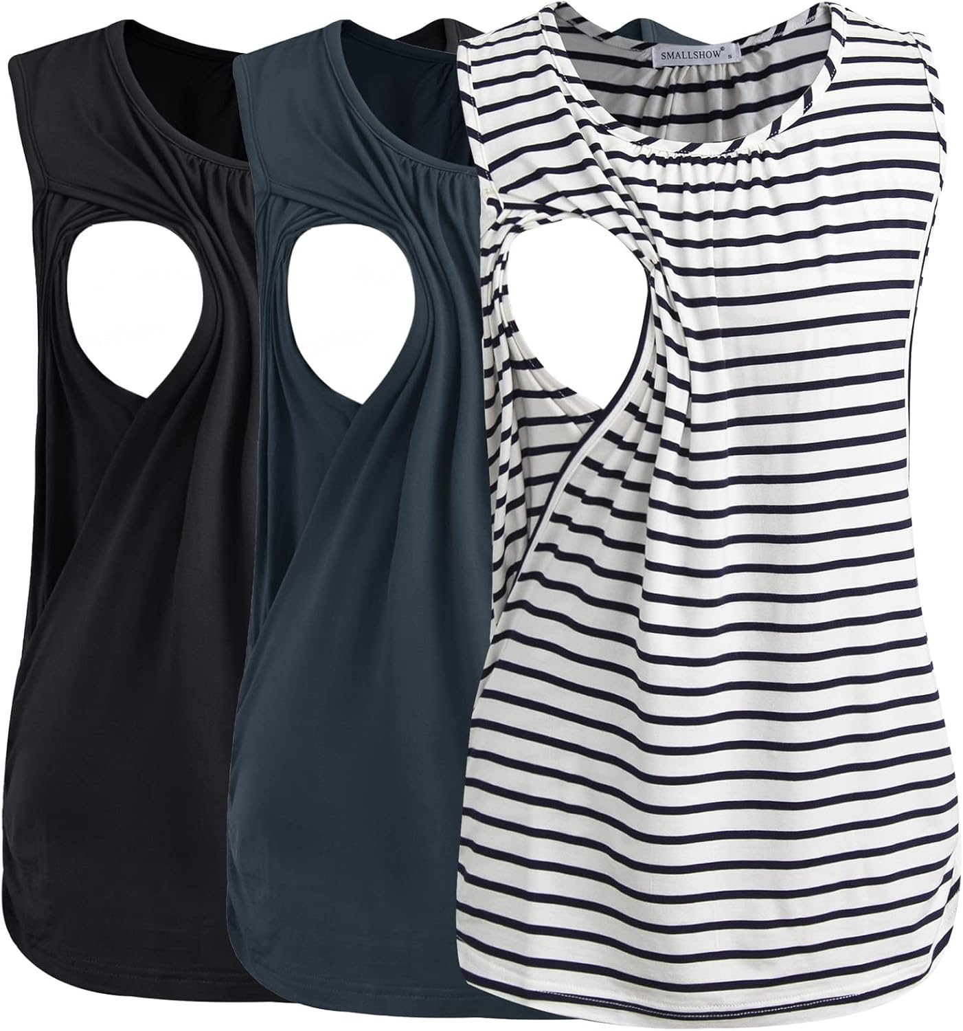 Smallshow Women's Maternity Nursing Tank Tops Breastfeeding Clothes 3-Pack
