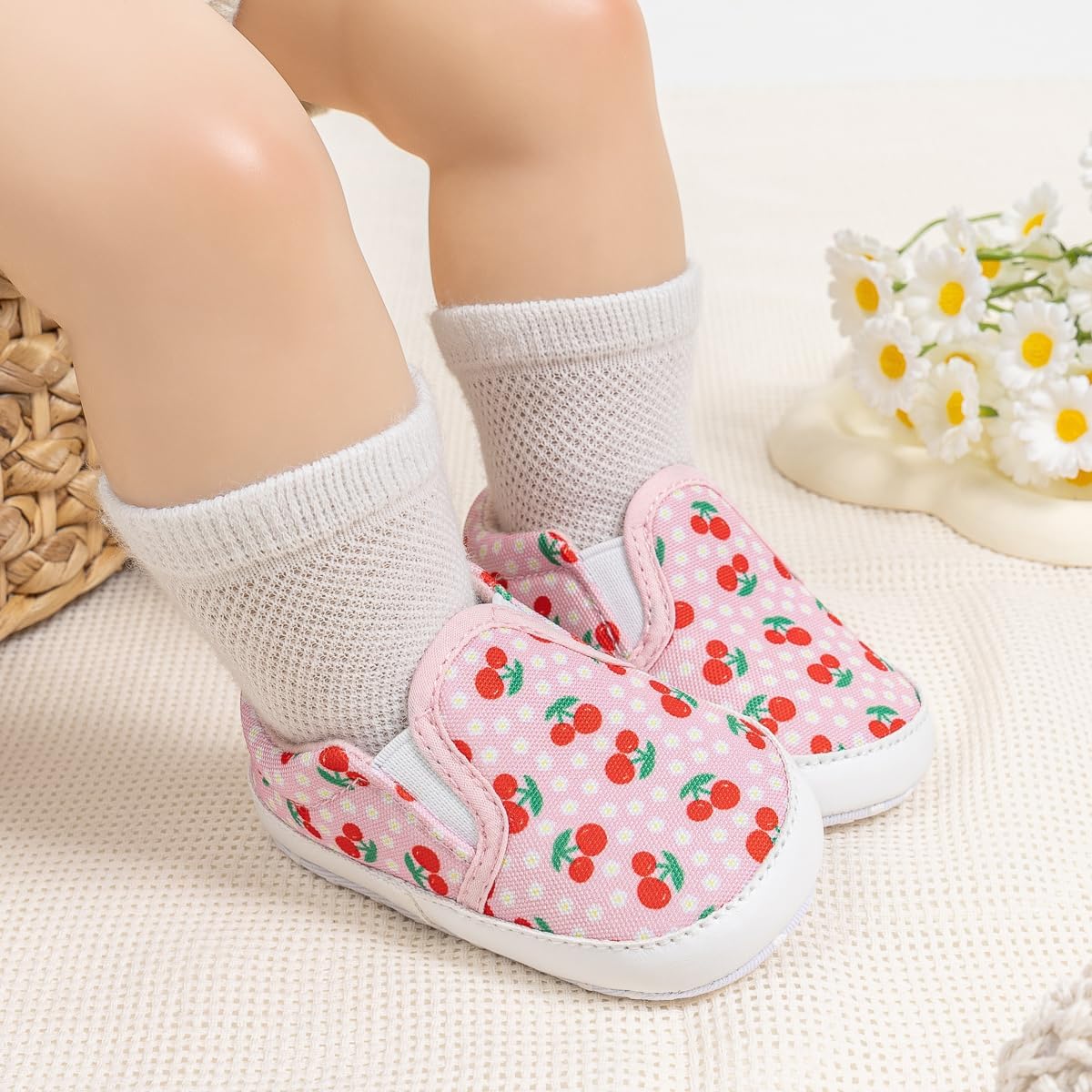 Morbido Infant Baby Boys Girls Canvas Sneaker Toddler Slip On Anti Skid Newborn First Walkers Candy Shoes for 0-18 Months