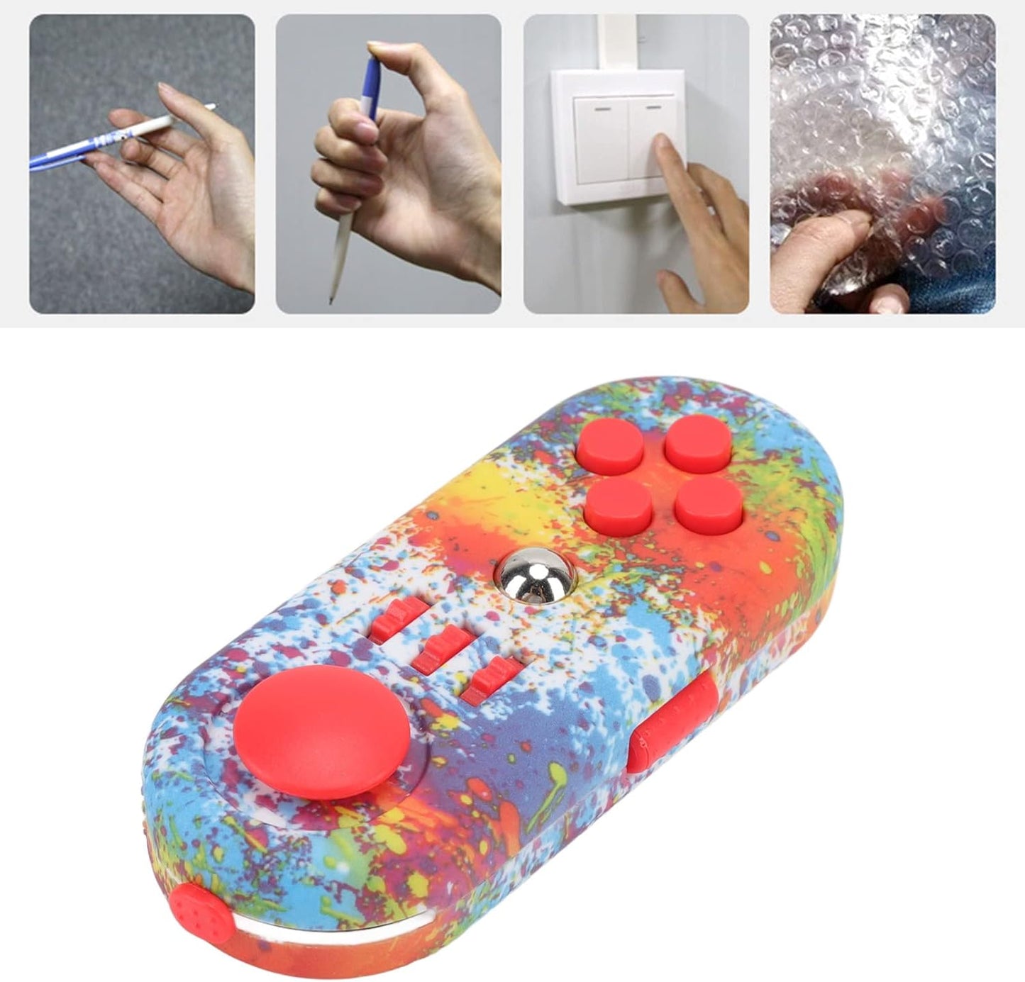 Reduce Stress Relax Mood Portable Anxiety Sensory EDC Toy Sensory Controller Pad Educational Novelty Toys Relief Pressure Decompression Toys for Adults(11 Graffiti Color)