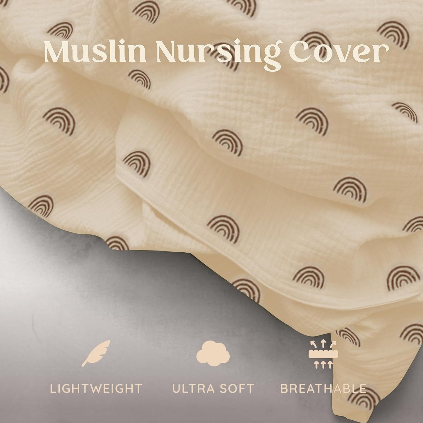 Muslin Nursing Cover Up for Breastfeeding - Breast Feeding Covers for Women | Breathable 100% Muslin Cotton Breastfeeding Cover with Arch-line and Adjustable Straps | Breastfeeding Essentials
