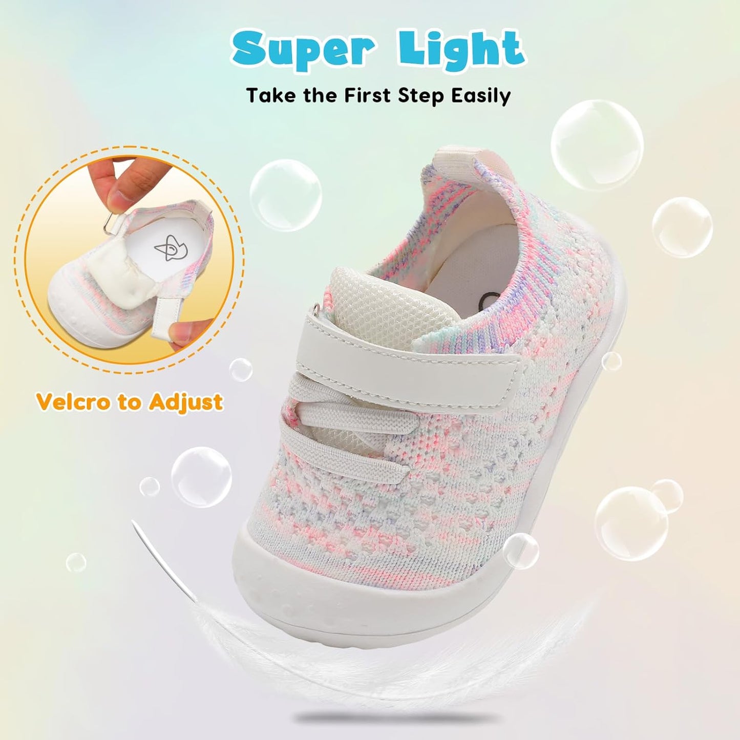 LeIsfIt Baby Shoes Girls Boys First Walking Shoes Infant Sneakers Crib Shoes Lightweight Non-Slip Shoes