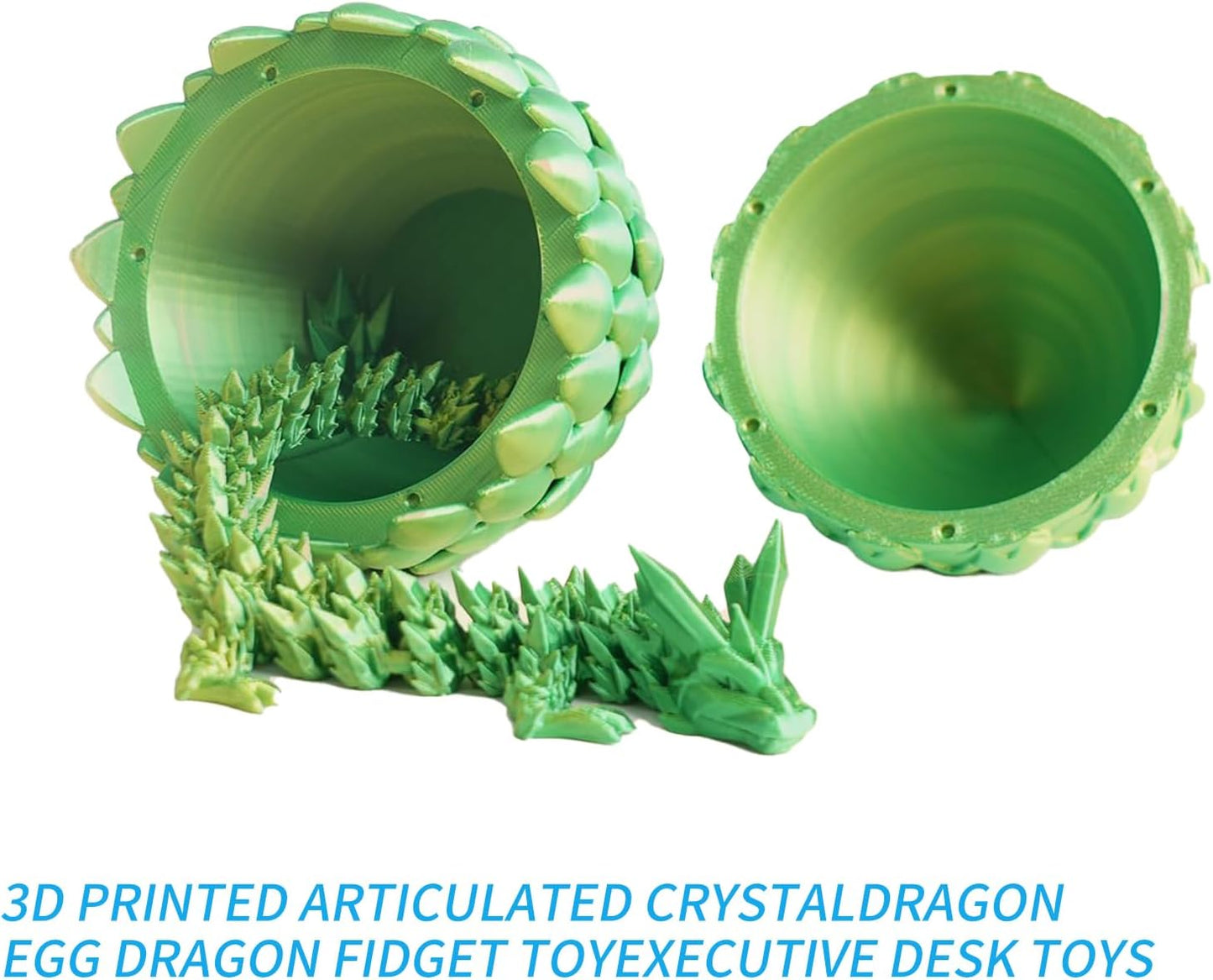 Easter Dragon Eggs 3D Printed Dragon Egg with Dragon Inside Articulated Crystal Dragon Fidget Toy Mystery Easter Suprise Home Office Decor Executive Desk Toys