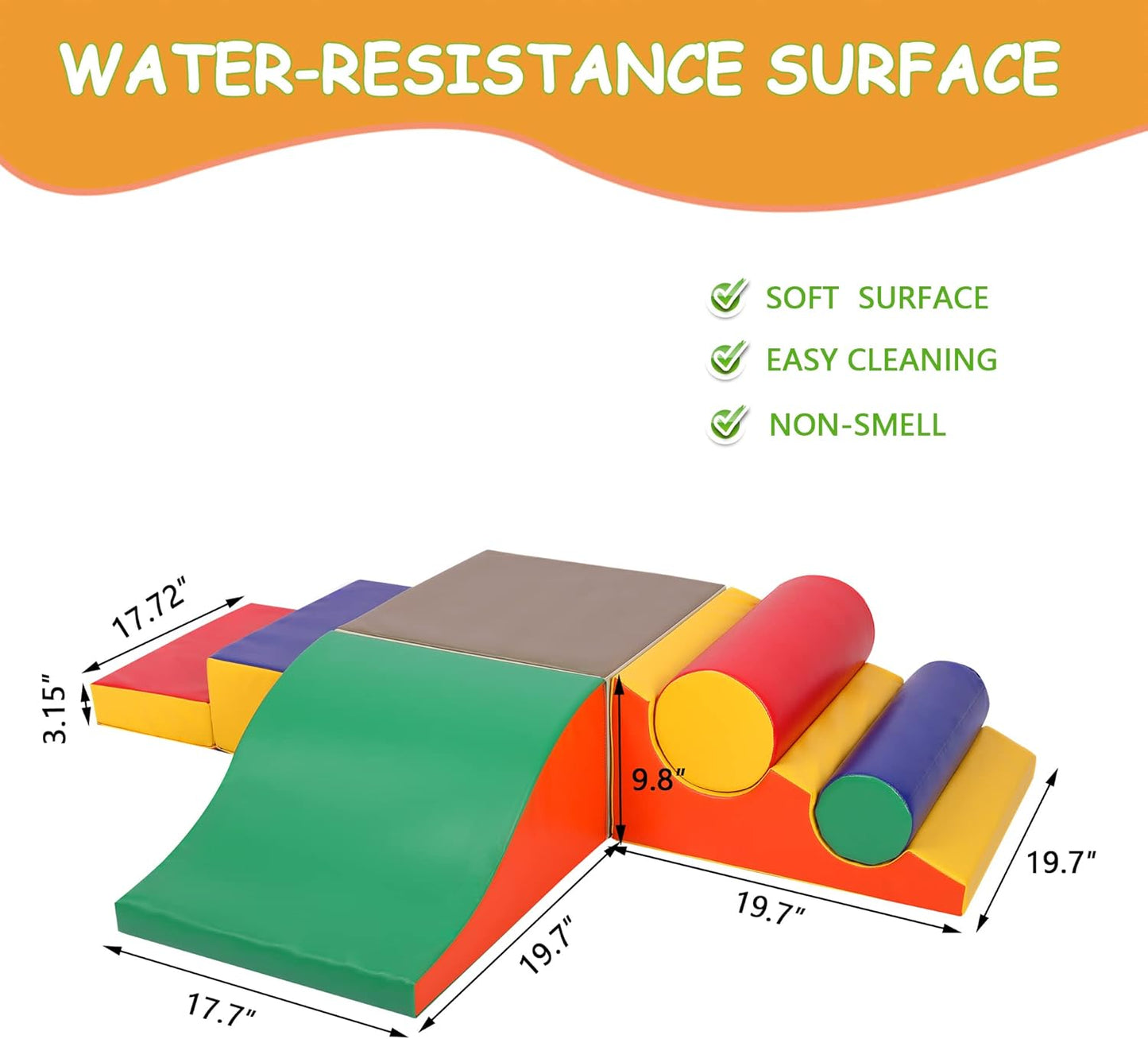 Toddler Foam Climbing Set Indoor - Kids Climb & Crawl Soft Activity Playset - Toddler Climber Gymnastics Equipment for Walking in Balance