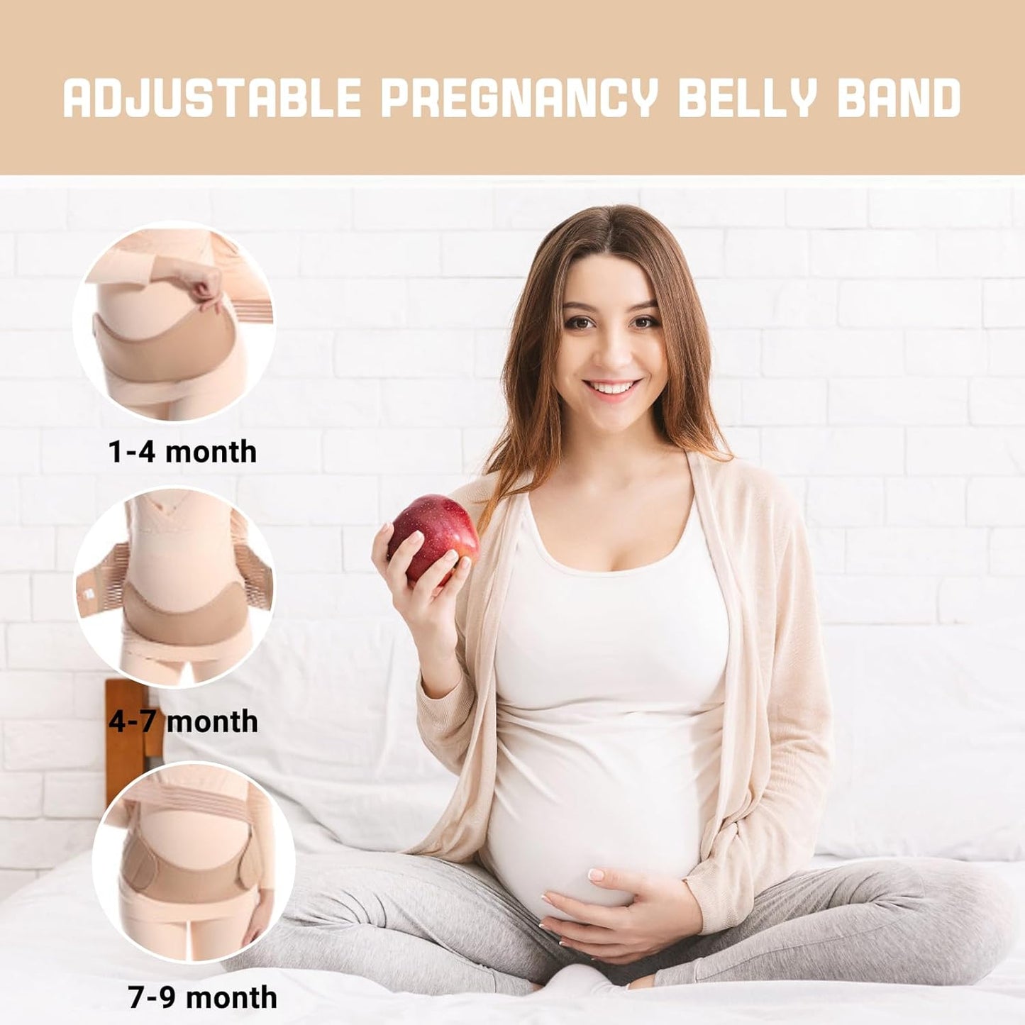 Maternity Belly Band for Pregnant Women, Maternity Belt, Pregnancy Belly Support Band for Abdomen,Breathable and Adjustable Belly Brace, Relieve Waist and Back Pain(XL)