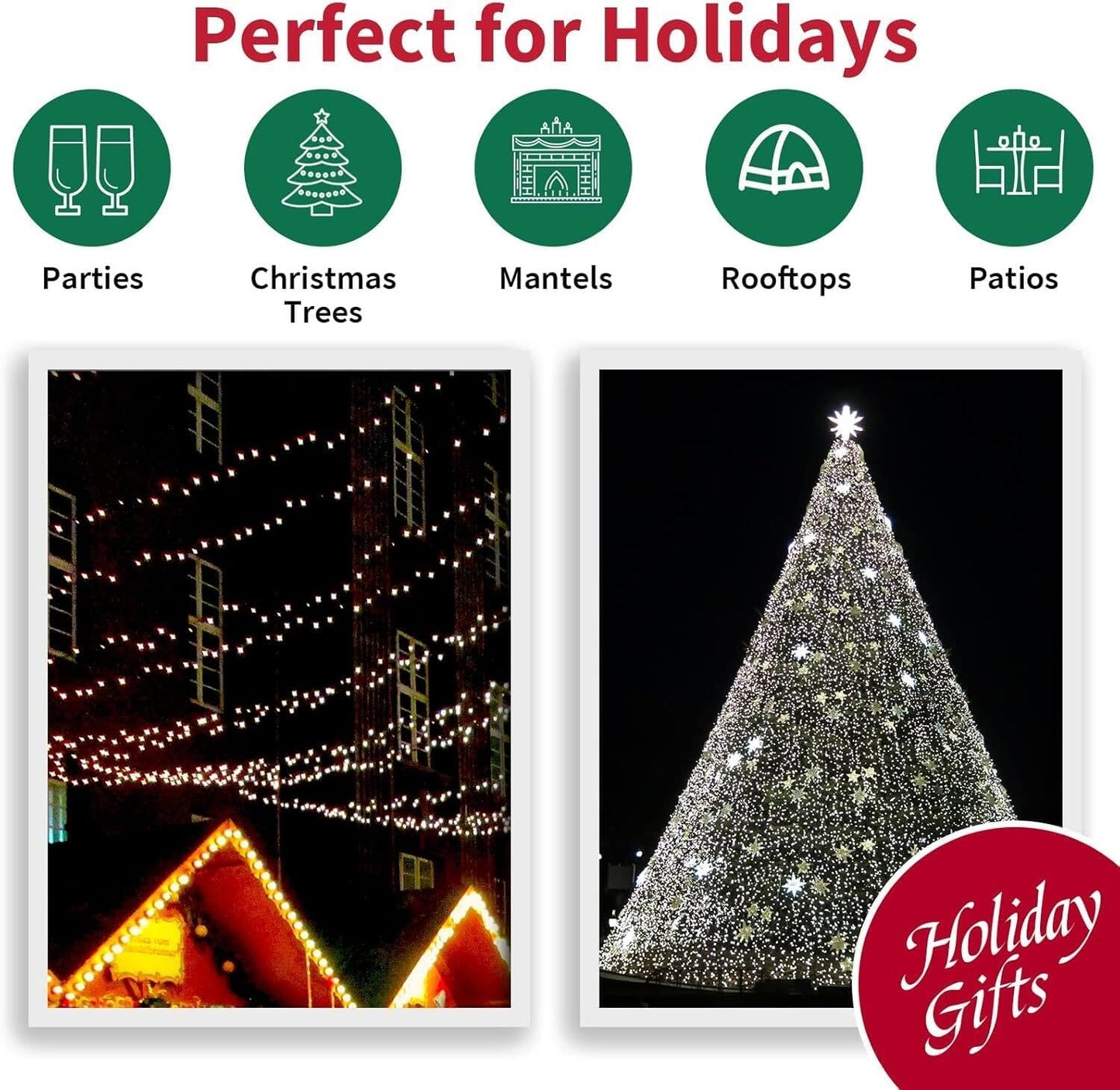 33ft Christmas Decorative Mini Lights, 100 LED Transparent Wire Fairy Starry String Lights Plug in, 11 Lighting Modes, for Indoor Outdoor Xmas Tree Wedding Party Decoration (White)