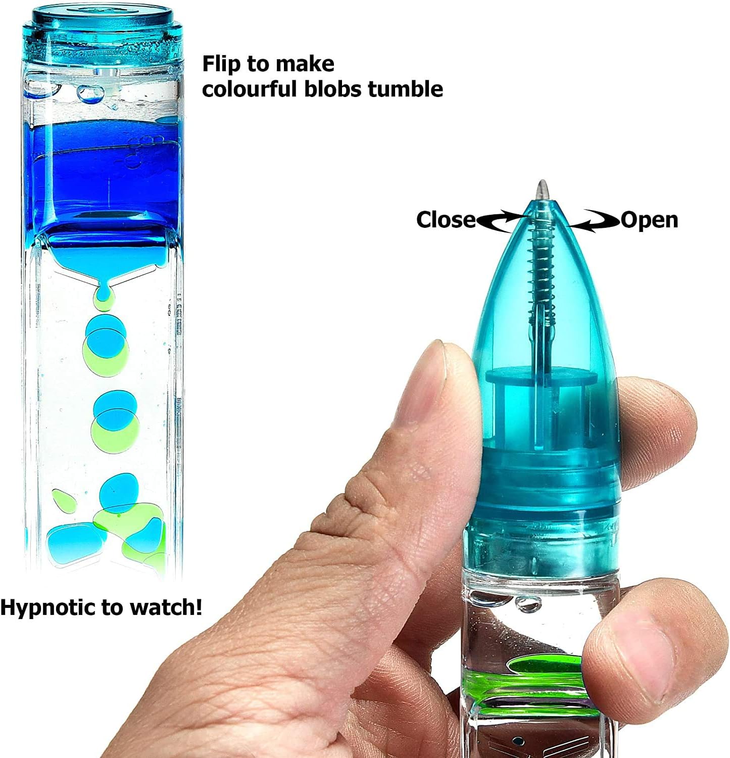 YUE MOTION Liquid Motion Timer Pen/Liquid timer pen/Multi Colored Fidget Pen For for Desk Toys, Novelty gift,Novelty toys, Single pack (Purple)