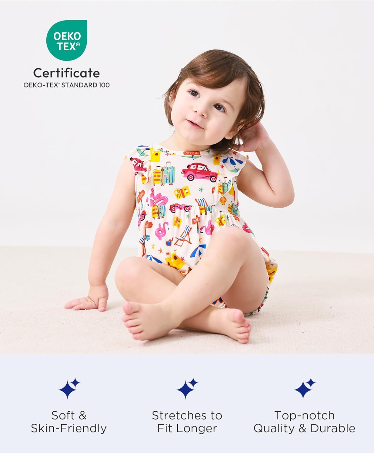 Bamboo Viscose Baby Romper Infant Girl Ruffle Sleeveless Newborn Baby Girl Bodysuit