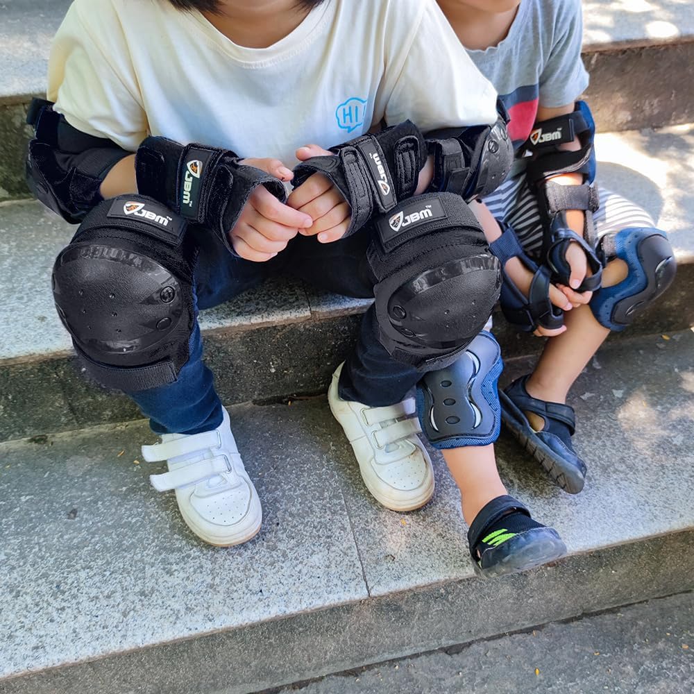 JBM Adult & Kids Knee Pads Elbow Pads and Wrist Guards for Inline Skating, Roller Skating, Skateboarding, Scootering