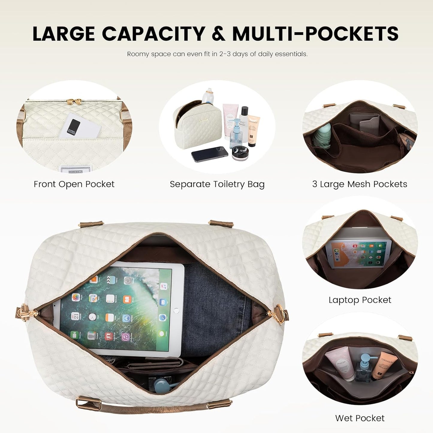 LOVEVOOK Travel Duffle Bag,Weekender Bags for Women with Shoe Compartment，Carry on Overnight Bag with Toiletry Bag,Gym Duffel Bag with Wet Pocket, Hospital Bags for Labor and Delivery