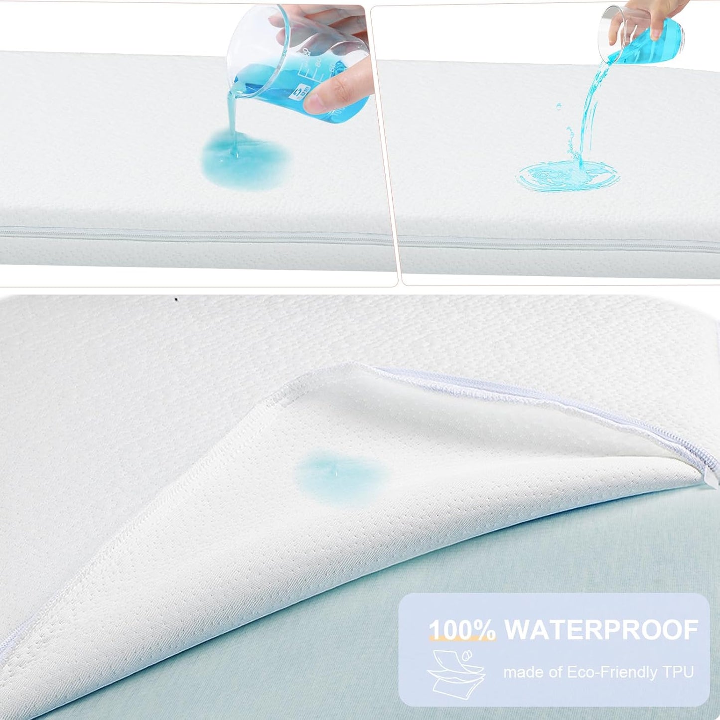 NeoBorn Baby Bassinet Mattress Pad, 35" x 20" Dual Sided Comfort Gel Memory Foam Mattress with Removable Breathable Soft Tencel Cover Fit for ANGELBLISS/AMKE/Bellababy/Yamesmile Baby Bassinet