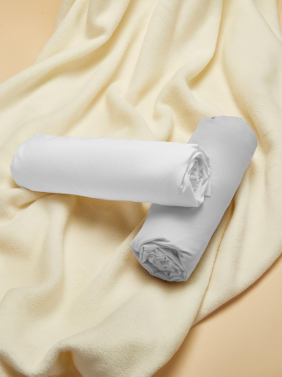 TILLYOU Baby Crib Sheets for Boys Girls, Fitted Crib Sheet 2 Pack for Standard Crib and Toddler Mattresses, Super Soft Toddler Bed Sheets, 28"x52"x8", White & Gray