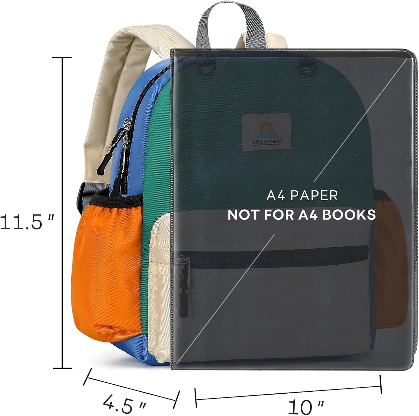 STEAMEDBUN Toddler Backpack for Boys 2-4: Preschool Kindergarten Backpacks - 12 inch Daycare Backpack