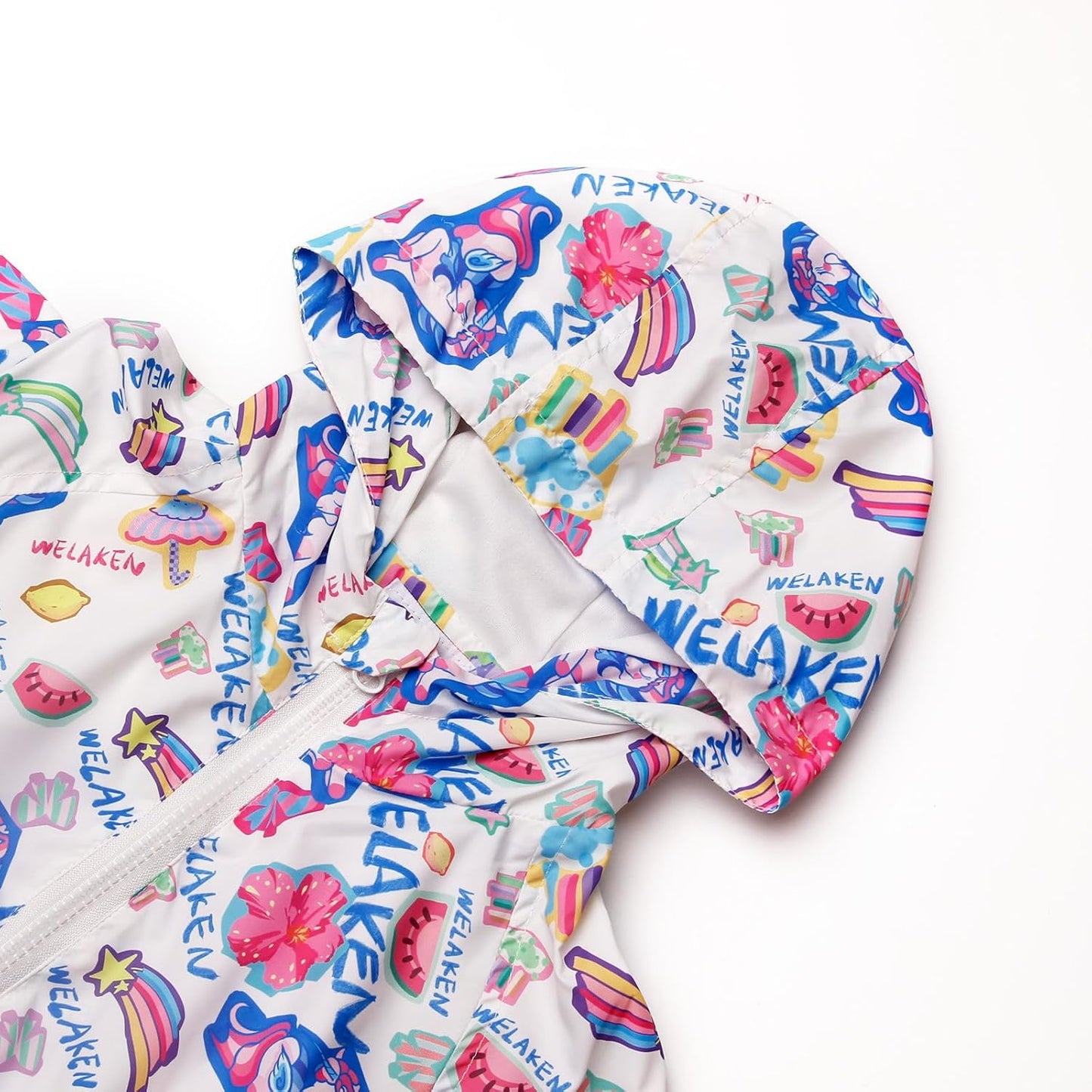 WELAKEN Lightweight Jacket for Girls Kids & Toddler II Girls' Print Water-Resistant Jacket