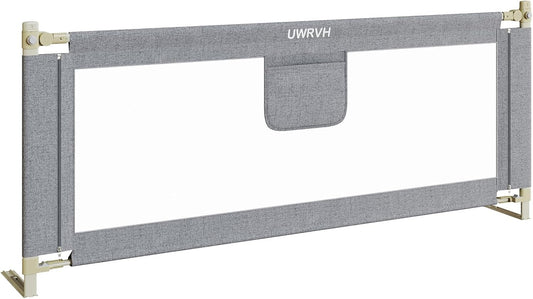 Bed Rails for Toddlers，Toddler Bed Rails，Bed Rail for Baby - Adjustable Height Bed Guard with Child Safety Lock, Universal Fit for King/Full/Twin Beds (Grey, 1 Side 82.5Inch)