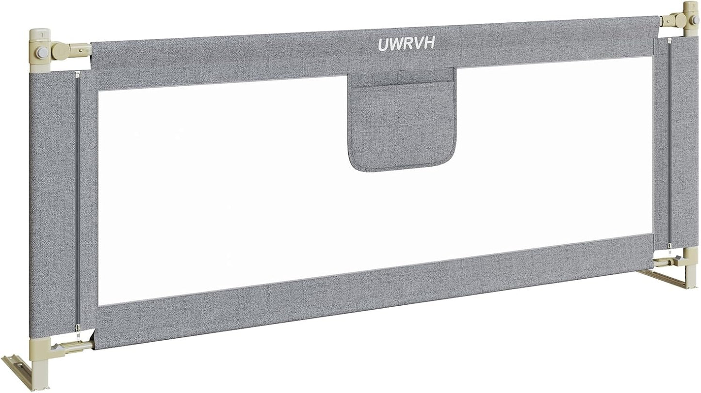 Bed Rails for Toddlers，Toddler Bed Rails，Bed Rail for Baby - Adjustable Height Bed Guard with Child Safety Lock, Universal Fit for King/Full/Twin Beds (Grey, 1 Side 78.7Inch)