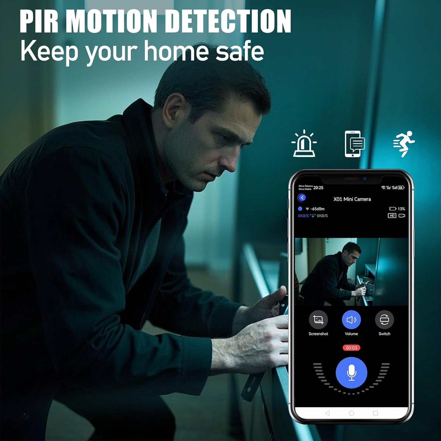 Mini Indoor Camera for Home Security, Night Vision, Motion Detection, 2-Way Talk, Cloud Storage, Rechargeable Battery Dog Camera with Speaker,Nanny Cam Baby Camera, 2.4G WiFi Only