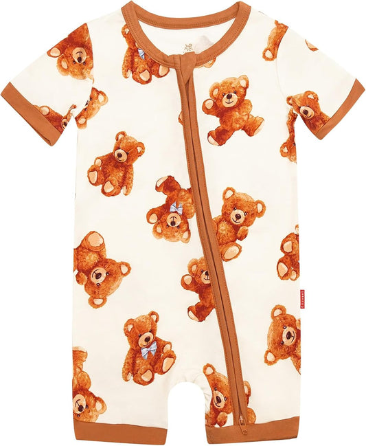 Baby Boys Bamboo Viscose Short Sleeve Romper Soft Comfy Infant Summer Jumpsuit