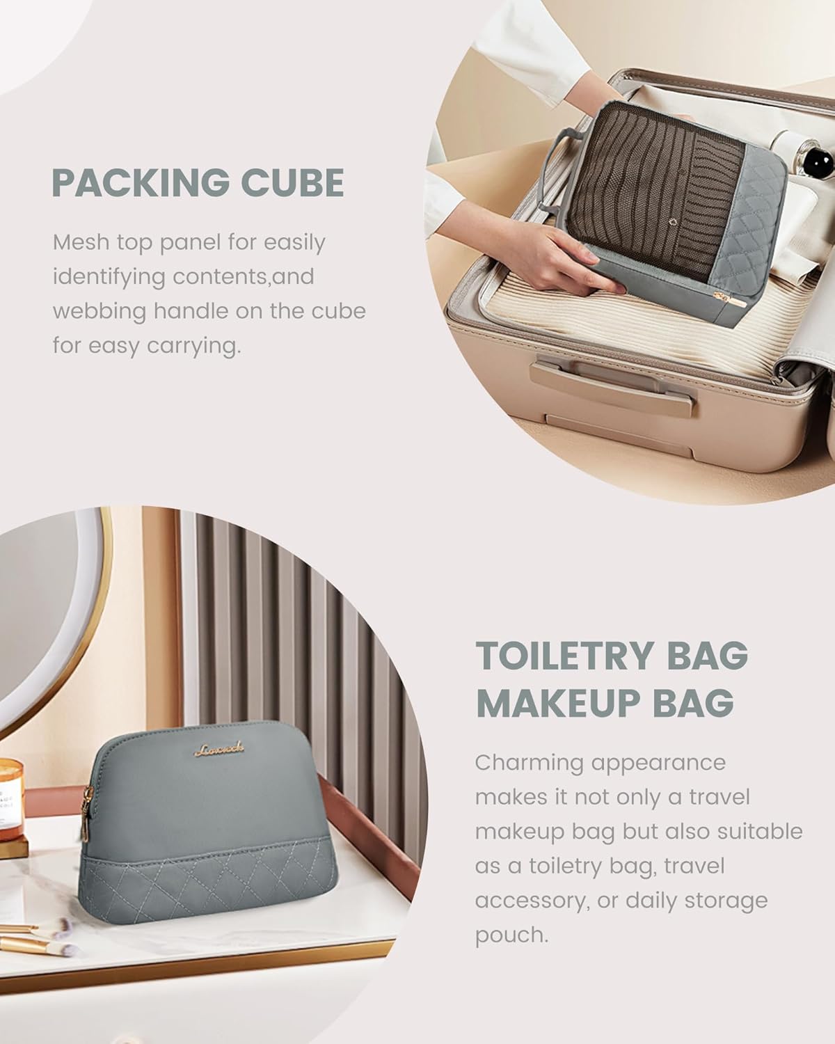 LOVEVOOK Travel Bag,Weekender Bag for Women Travel Duffle Bag with Shoe Compartment,Carry on Overnight Bag with Wet Pocket,Gym Yoga Duffel Bag,Hospital Bags for Labor and Delivery,3 Pcs Set