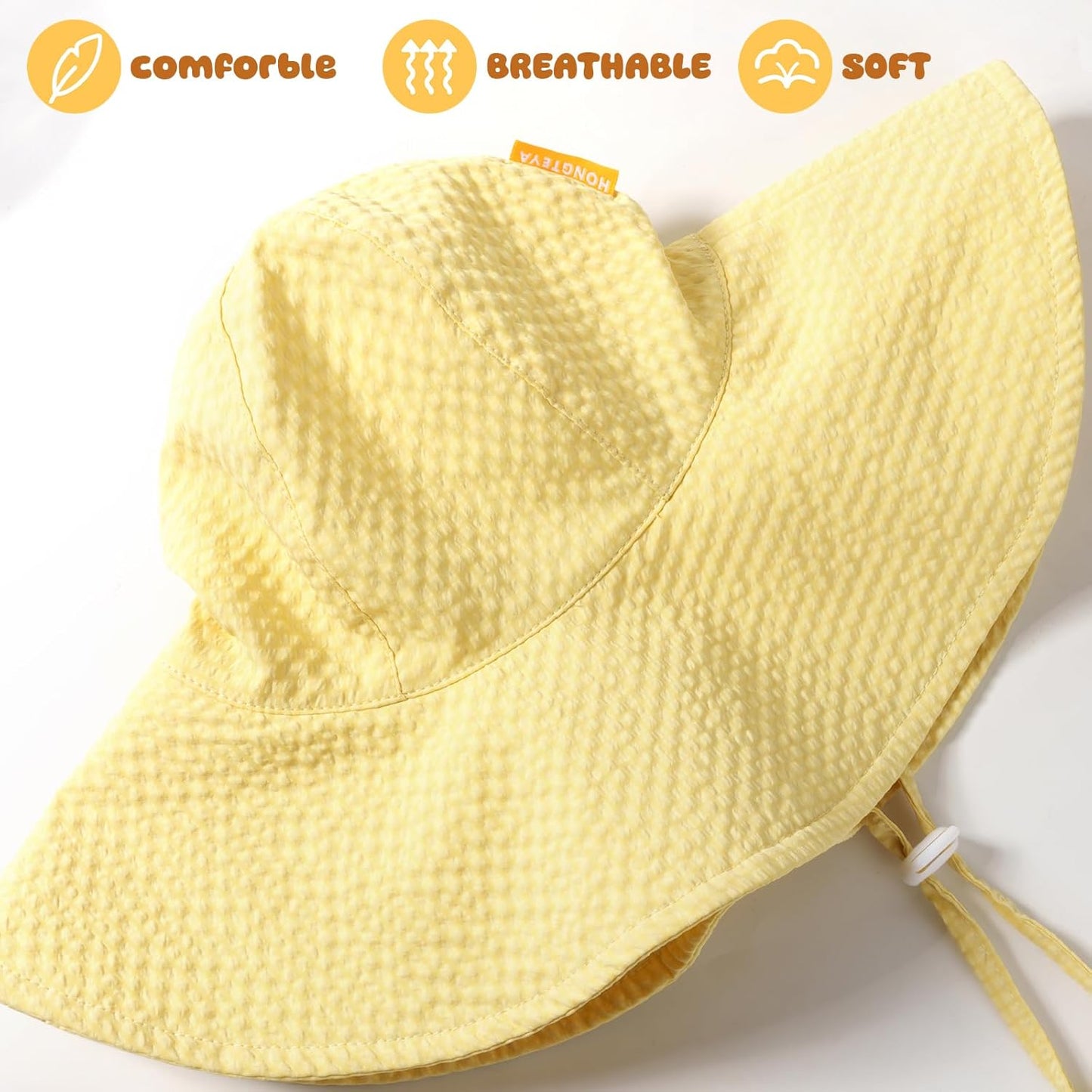 HONGTEYA Baby Sun Hat Toddler Girl Beach Hat Adjustable Outdoor Summer Hat UPF 50+ Sun Protection Wide Brim Infant Kids