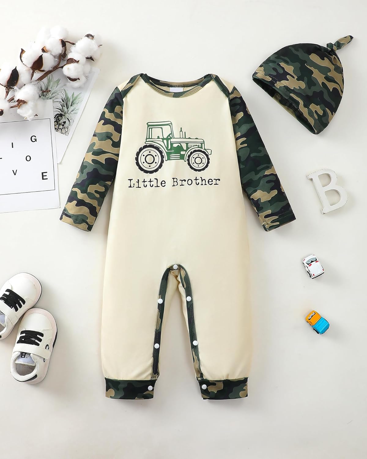 NZRVAWS Baby Boy Clothes Preemie Infant Boy Bear Outfits Jumpsuit Bodysuit Letter Print Romper