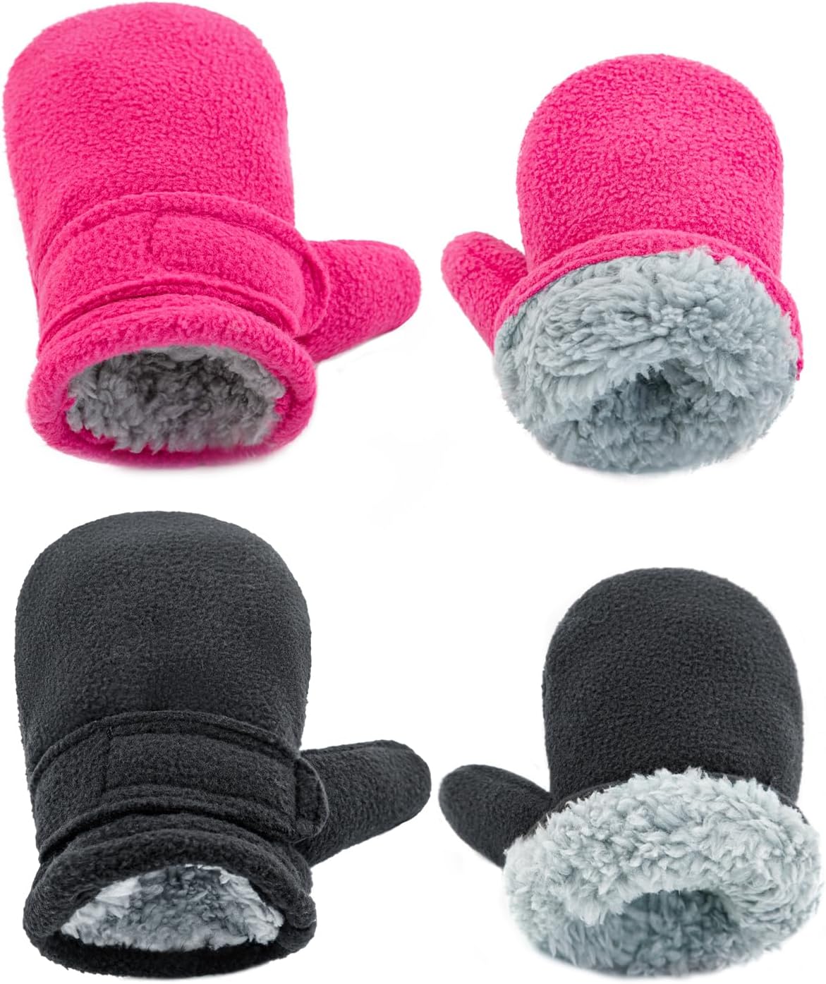BAVST Baby Toddler Winter Mittens Girls Warm Fleece Lined Gloves Kids Sherpa Lined Mittens for Boys