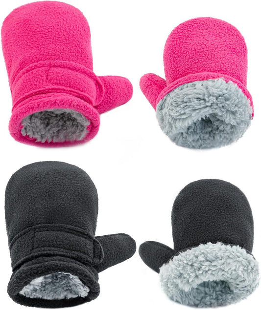 BAVST Baby Toddler Winter Mittens Girls Warm Fleece Lined Gloves Kids Sherpa Lined Mittens for Boys