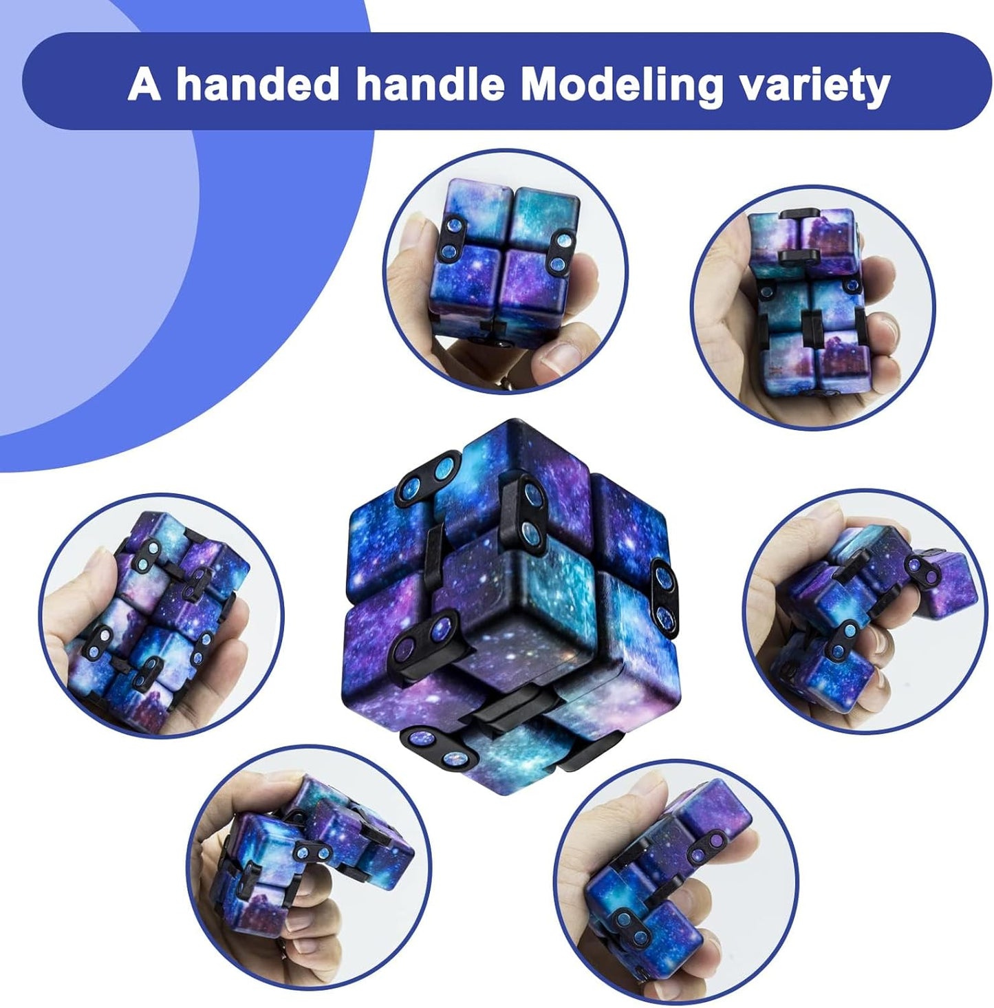 Infinitycube Fidget Toy Stress Relieving Fidgeting Game for Kids and Adults,Cute Pocket-sized Unique Gadget for Anxiety Relief and Kill Time (Mini Galaxy)