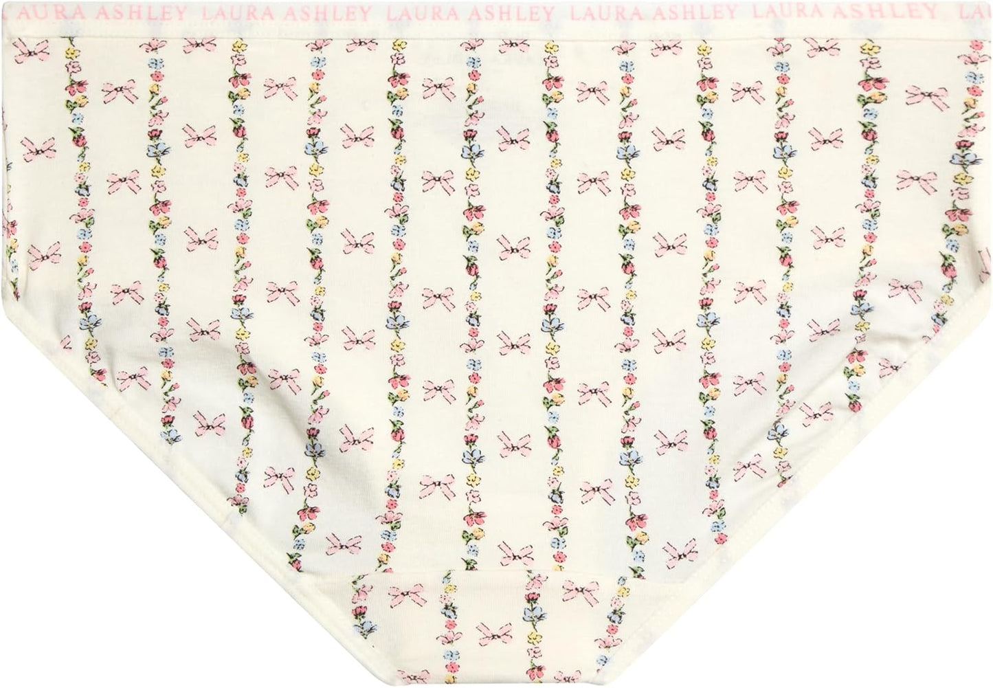 Laura Ashley Girls Underwear - 5 Pack Soft Stretch Breathable Panties for Girls - Lightweight Cotton Panties (Size: 4-12)