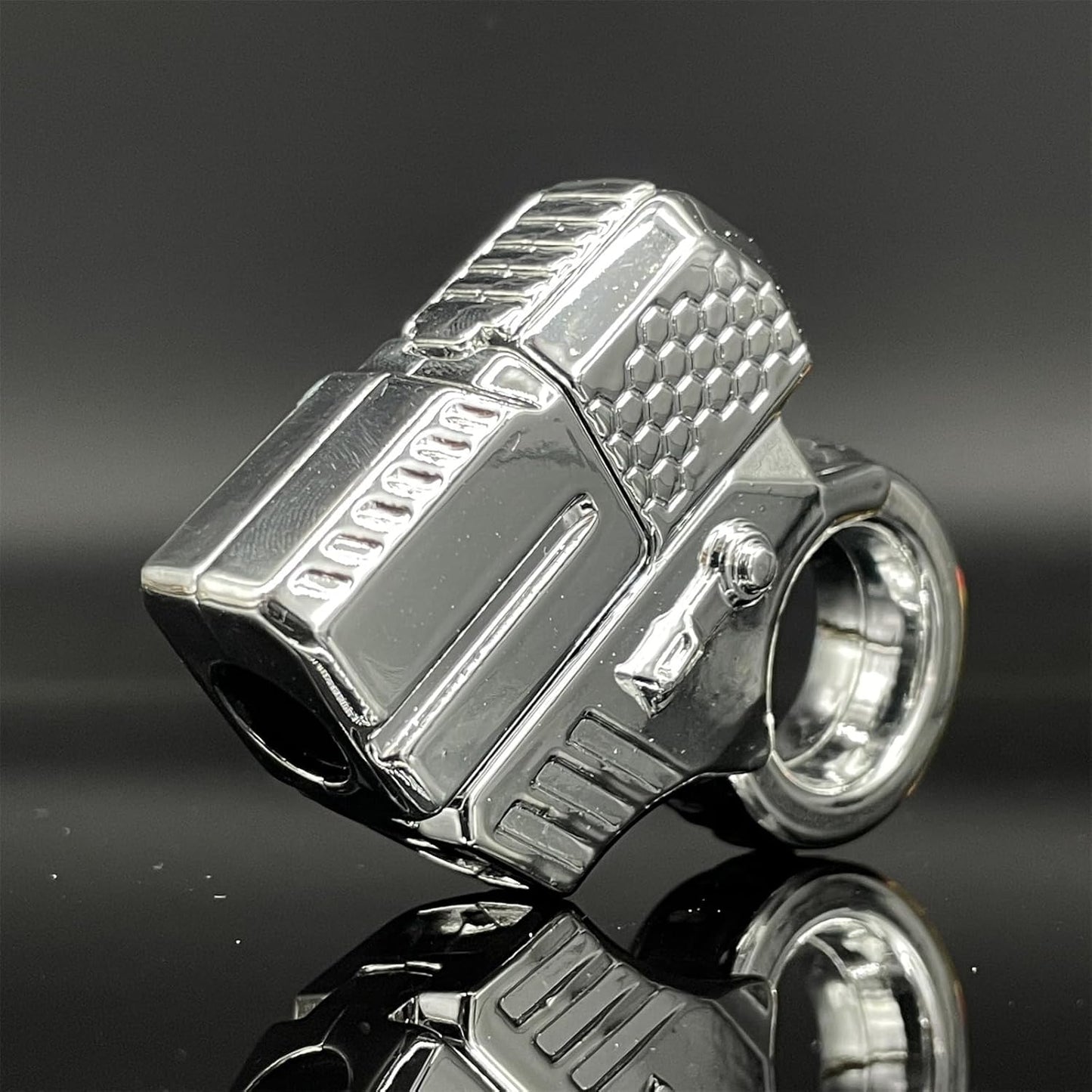 Alloy Gun Shape Fidget Ring EDC Fidget Spinner Metal Hand Spinner Adult Fidget Toys ADHD Tool Anxiety Stress Relief Toys Office Desk Toys (Silver)