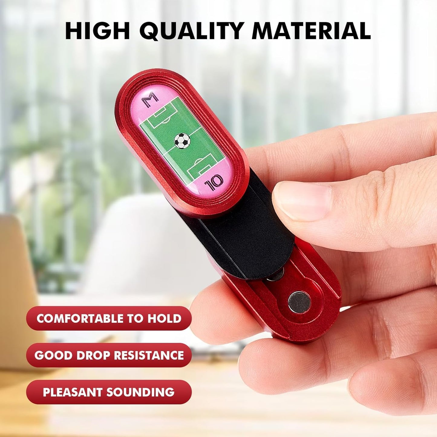 Metal Fidget Slider Toys：CP3 Magnetic Haptic Poker Push Card EDC Slider Fidget Toy for Adults, Office Magnetic Sliding Fidget Clicker Anxiety ADHD Autism as Gifts - Red