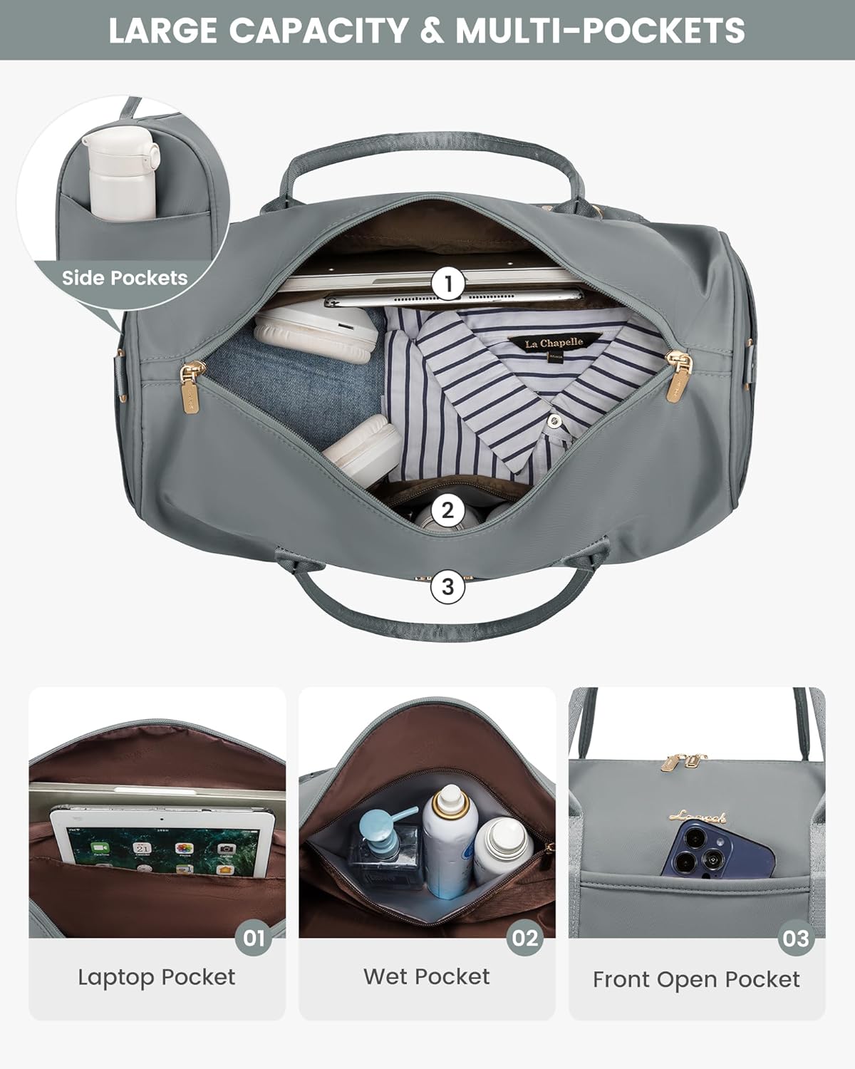 LOVEVOOK Travel Bag,Weekender Bag for Women Travel Duffle Bag with Shoe Compartment,Carry on Overnight Bag with Wet Pocket,Gym Yoga Duffel Bag,Hospital Bags for Labor and Delivery,3 Pcs Set