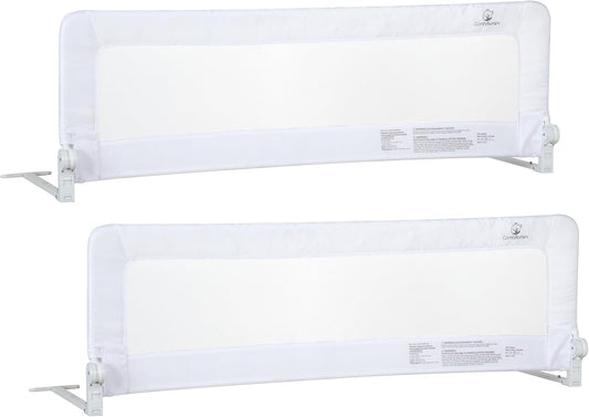 ComfyBumpy 2-Pack Bed Rail for Toddlers 55.5" L x 19.5" H | Toddler Bed Rails for Twin, Full, Queen & King Mattress Size | Swing Down Rail Guard | Mattress Side Rail for Kids | White